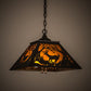 Meyda Lighting Deer at Dawn 22" 2-Light Timeless Bronze Pendant Light With Amber Mica Shade Glass