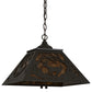 Meyda Lighting Deer at Dawn 22" 2-Light Timeless Bronze Pendant Light With Amber Mica Shade Glass