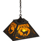 Meyda Lighting Deer at Dawn 22" 2-Light Timeless Bronze Pendant Light With Amber Mica Shade Glass