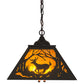 Meyda Lighting Deer at Dawn 22" 2-Light Timeless Bronze Pendant Light With Amber Mica Shade Glass