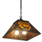 Meyda Lighting Deer at Dawn 22" 2-Light Timeless Bronze Pendant Light With Amber Mica Shade Glass