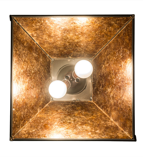 Meyda Lighting Deer at Dawn 22" 2-Light Timeless Bronze Pendant Light With Amber Mica Shade Glass