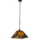 Meyda Lighting Deer at Dawn 22" 2-Light Timeless Bronze Pendant Light With Amber Mica Shade Glass