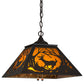 Meyda Lighting Deer at Dawn 22" 2-Light Timeless Bronze Pendant Light With Amber Mica Shade Glass