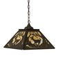 Meyda Lighting Deer at Dawn 23" 2-Light Antique Copper Pendant Light With Beige Art Shade Glass