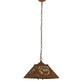 Meyda Lighting Deer at Dawn 23" 2-Light Earth Pendant Light With Beige Art Shade Glass