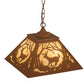 Meyda Lighting Deer at Dawn 23" 2-Light Earth Pendant Light With Beige Art Shade Glass