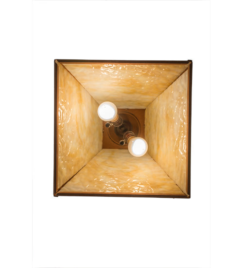 Meyda Lighting Deer at Dawn 23" 2-Light Earth Pendant Light With Beige Art Shade Glass