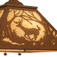 Meyda Lighting Deer at Dawn 23" 2-Light Earth Pendant Light With Beige Art Shade Glass