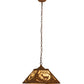 Meyda Lighting Deer at Dawn 23" 2-Light Earth Pendant Light With Beige Art Shade Glass