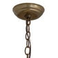 Meyda Lighting Deer at Dawn 23" 3-Light Burnished Brass Tint Deer in the Woods Pendant Light With Beige Shade Glass