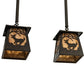 Meyda Lighting Deer at Dawn 24" 2-Light Bronze Island Pendant Light With Beige Shade Glass