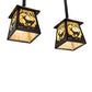 Meyda Lighting Deer at Dawn 24" 2-Light Bronze Island Pendant Light With Beige Shade Glass