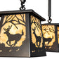 Meyda Lighting Deer at Dawn 24" 2-Light Bronze Island Pendant Light With Beige Shade Glass
