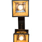 Meyda Lighting Deer at Dawn 24" 2-Light Bronze Island Pendant Light With Beige Shade Glass