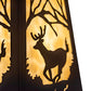 Meyda Lighting Deer at Dawn 24" 2-Light Bronze Island Pendant Light With Beige Shade Glass