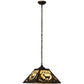 Meyda Lighting Deer at Dawn 27902 23" 2-Light Antique Copper Pendant Light With Beige Art Shade Glass