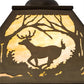 Meyda Lighting Deer at Dawn 27902 23" 2-Light Antique Copper Pendant Light With Beige Art Shade Glass