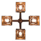Meyda Lighting Deer at Dawn 28" 4-Light Rust Chandelier With Amber Mica Shade Glass