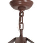 Meyda Lighting Deer at Dawn 28" 4-Light Rust Chandelier With Amber Mica Shade Glass