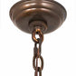 Meyda Lighting Deer at Dawn 28" 4-Light Vintage Copper Chandelier With Amber Mica Shade Glass