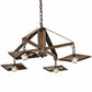 Meyda Lighting Deer at Dawn 28" 4-Light Vintage Copper Chandelier With Amber Mica Shade Glass