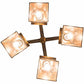 Meyda Lighting Deer at Dawn 28" 4-Light Vintage Copper Chandelier With Amber Mica Shade Glass