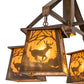 Meyda Lighting Deer at Dawn 28" 4-Light Vintage Copper Chandelier With Amber Mica Shade Glass