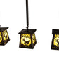 Meyda Lighting Deer at Dawn 37" 3-Light Bronze Island Pendant Light With Beige Shade Glass