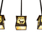 Meyda Lighting Deer at Dawn 37" 3-Light Bronze Island Pendant Light With Beige Shade Glass