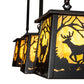 Meyda Lighting Deer at Dawn 37" 3-Light Bronze Island Pendant Light With Beige Shade Glass