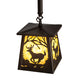 Meyda Lighting Deer at Dawn 37" 3-Light Bronze Island Pendant Light With Beige Shade Glass