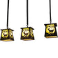 Meyda Lighting Deer at Dawn 37" 3-Light Bronze Island Pendant Light With Beige Shade Glass
