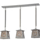 Meyda Lighting Deer at Dawn 37" 3-Light Silver Steel Island Pendant Light With Silver Mica Shade Glass