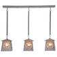 Meyda Lighting Deer at Dawn 37" 3-Light Silver Steel Island Pendant Light With Silver Mica Shade Glass
