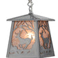 Meyda Lighting Deer at Dawn 37" 3-Light Silver Steel Island Pendant Light With Silver Mica Shade Glass