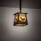 Meyda Lighting Deer at Dawn 7"Sq Oil Rubbed Bronze Pendant Light With Beige Shade Glass