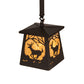Meyda Lighting Deer at Dawn 7"Sq Oil Rubbed Bronze Pendant Light With Beige Shade Glass
