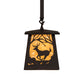 Meyda Lighting Deer at Dawn 7"Sq Oil Rubbed Bronze Pendant Light With Beige Shade Glass