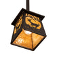 Meyda Lighting Deer at Dawn 7"Sq Oil Rubbed Bronze Pendant Light With Beige Shade Glass