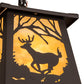 Meyda Lighting Deer at Dawn 7"Sq Oil Rubbed Bronze Pendant Light With Beige Shade Glass