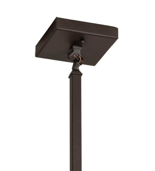 Meyda Lighting Deer at Dawn 7"Sq Oil Rubbed Bronze Pendant Light With Beige Shade Glass