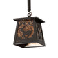 Meyda Lighting Deer at Dawn 7"Sq Timeless Bronze Pendant Light With Amber Mica Shade Glass