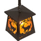 Meyda Lighting Deer at Dawn 7"Sq Timeless Bronze Pendant Light With Amber Mica Shade Glass