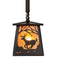Meyda Lighting Deer at Dawn 7"Sq Timeless Bronze Pendant Light With Amber Mica Shade Glass