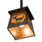 Meyda Lighting Deer at Dawn 7"Sq Timeless Bronze Pendant Light With Amber Mica Shade Glass