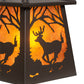 Meyda Lighting Deer at Dawn 7"Sq Timeless Bronze Pendant Light With Amber Mica Shade Glass