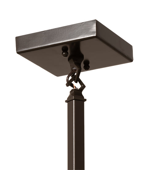 Meyda Lighting Deer at Dawn 7"Sq Timeless Bronze Pendant Light With Amber Mica Shade Glass