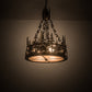 Meyda Lighting Deer at Dusk 22" 4-Light Antique Copper Inverted Pendant Light With Silver Mica Shade Glass