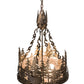 Meyda Lighting Deer at Dusk 22" 4-Light Antique Copper Inverted Pendant Light With Silver Mica Shade Glass